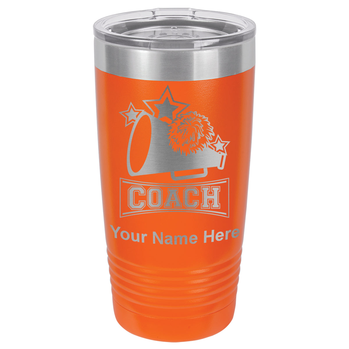 20oz Vacuum Insulated Tumbler Mug, Cheerleading Coach, Personalized Engraving Included