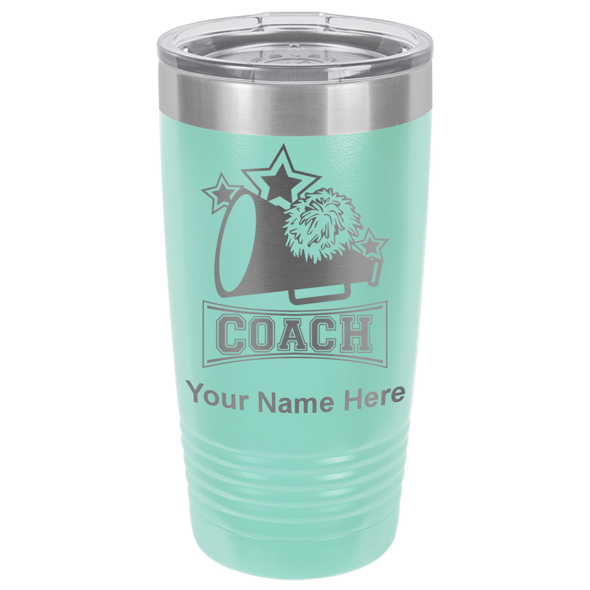 20oz Vacuum Insulated Tumbler Mug, Cheerleading Coach, Personalized Engraving Included
