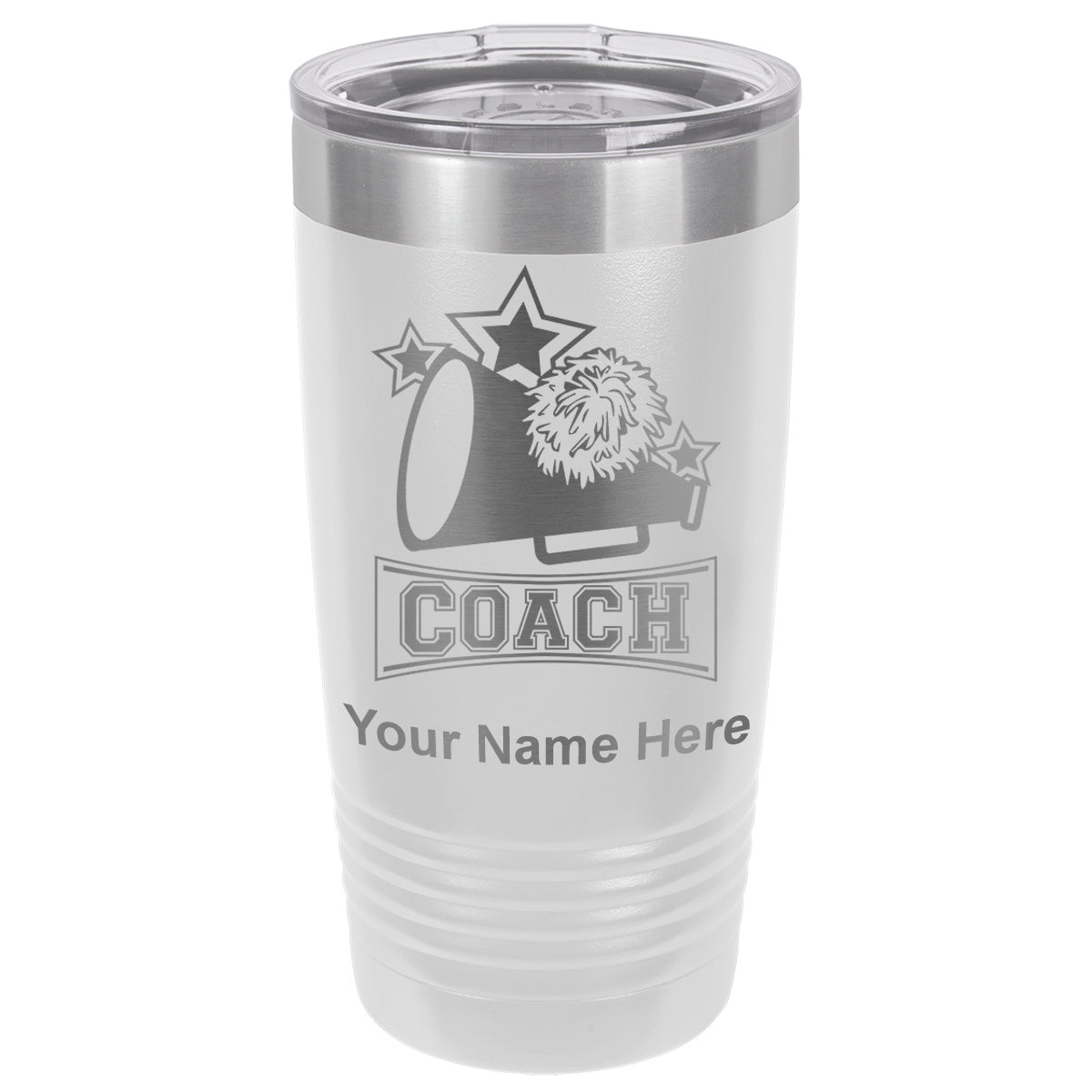 20oz Vacuum Insulated Tumbler Mug, Cheerleading Coach, Personalized Engraving Included