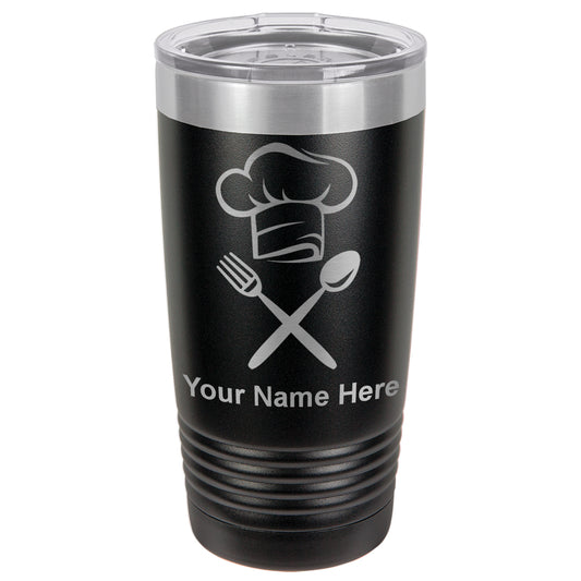 20oz Vacuum Insulated Tumbler Mug, Chef Hat, Personalized Engraving Included