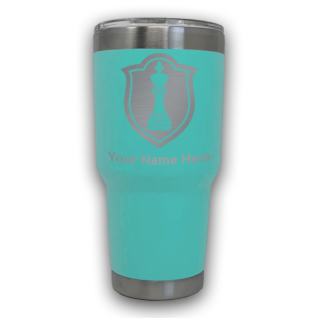 LaserGram 30oz Tumbler Mug, Chess King, Personalized Engraving Included