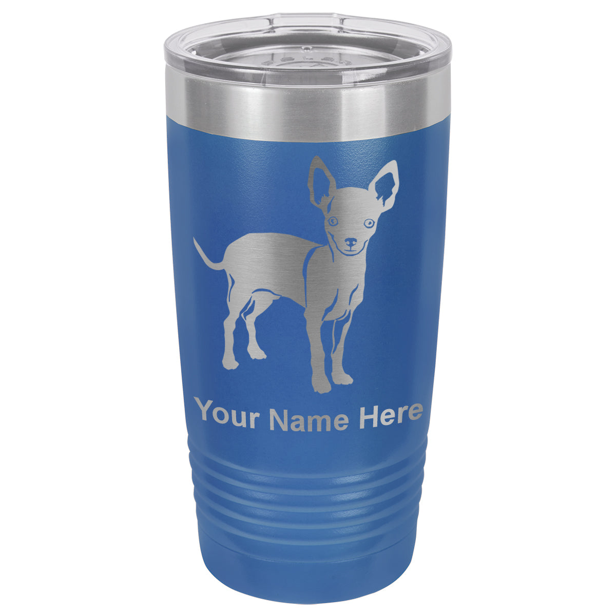 20oz Vacuum Insulated Tumbler Mug, Chihuahua Dog, Personalized Engraving Included