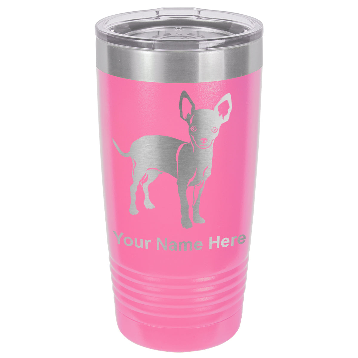 20oz Vacuum Insulated Tumbler Mug, Chihuahua Dog, Personalized Engraving Included