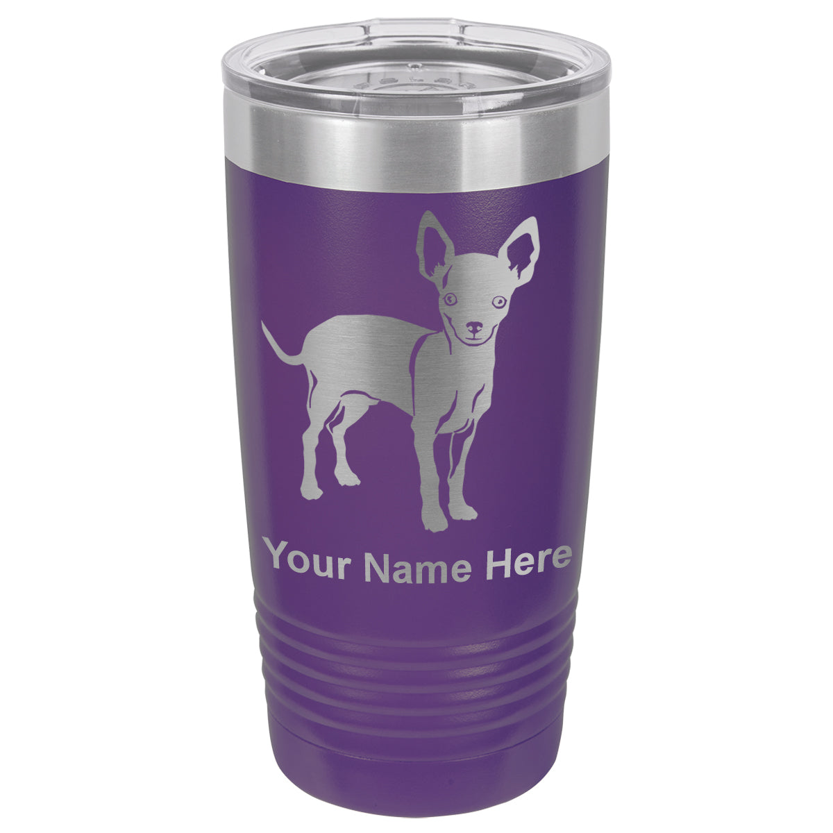 20oz Vacuum Insulated Tumbler Mug, Chihuahua Dog, Personalized Engraving Included