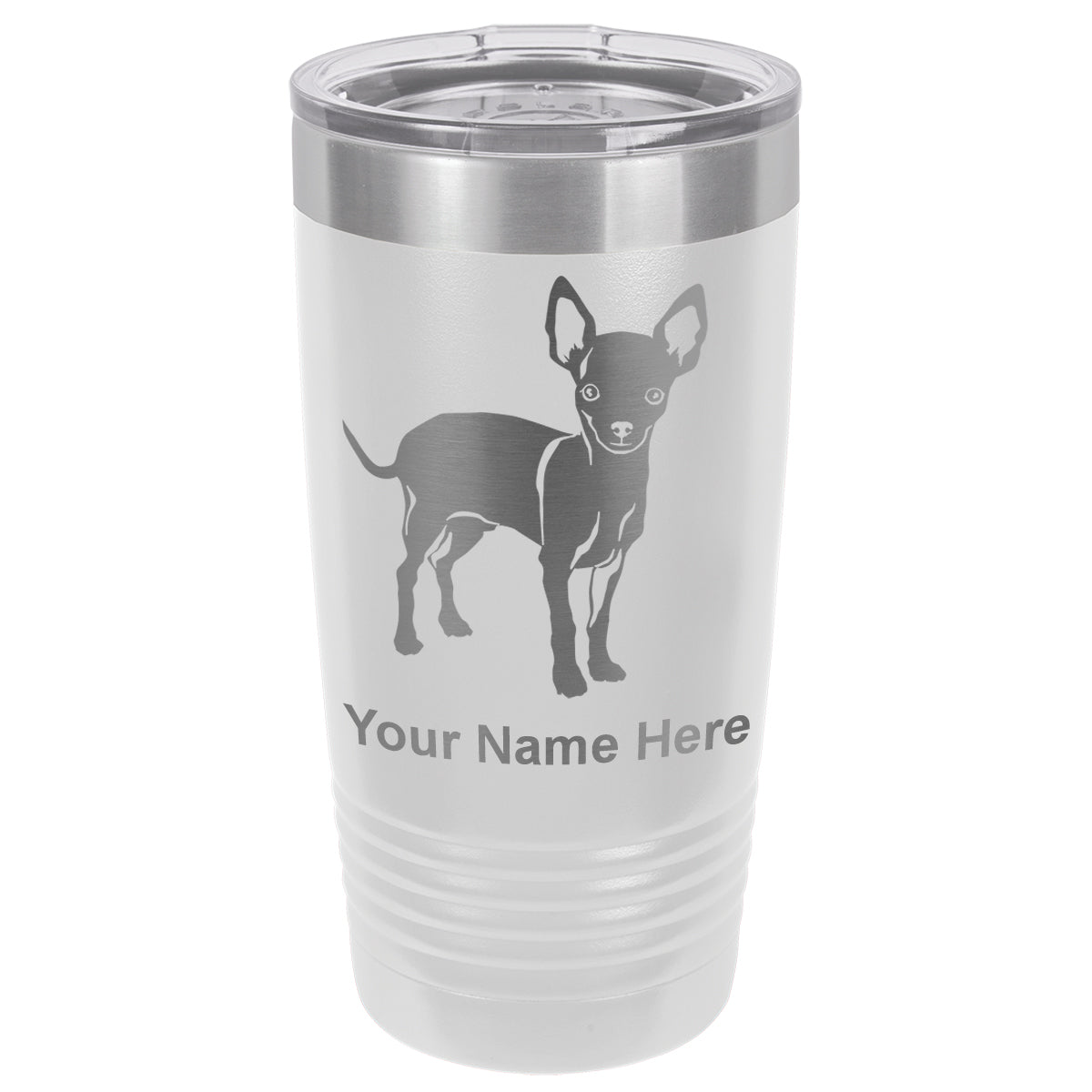 20oz Vacuum Insulated Tumbler Mug, Chihuahua Dog, Personalized Engraving Included