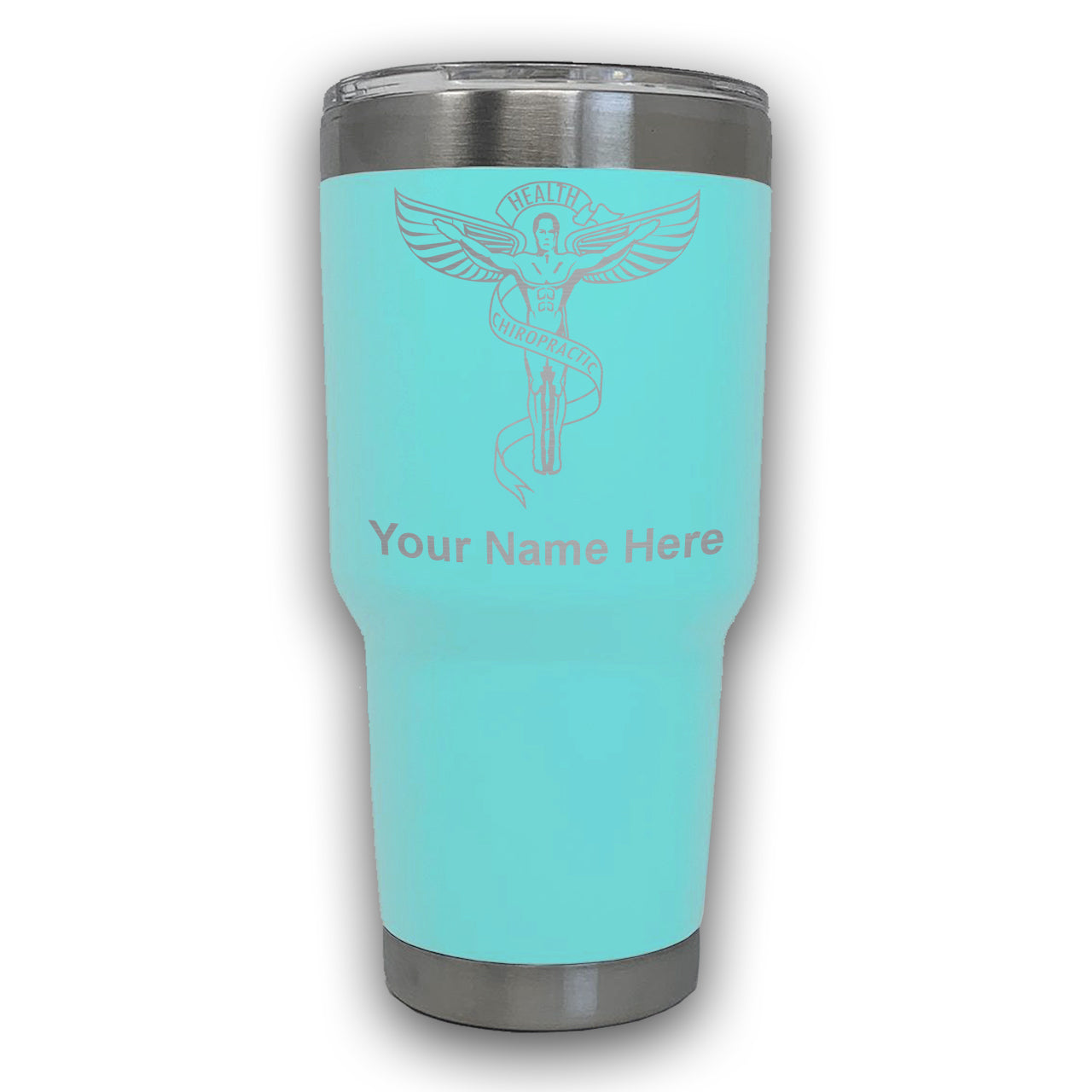 LaserGram 30oz Tumbler Mug, Chiropractic Symbol, Personalized Engraving Included