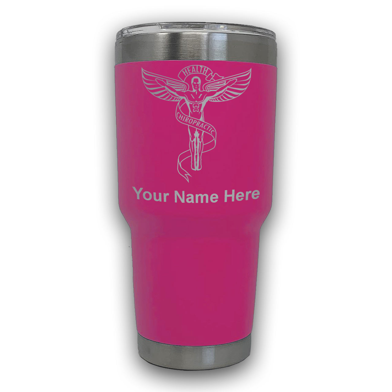 LaserGram 30oz Tumbler Mug, Chiropractic Symbol, Personalized Engraving Included