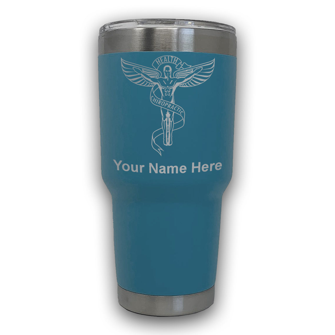 LaserGram 30oz Tumbler Mug, Chiropractic Symbol, Personalized Engraving Included