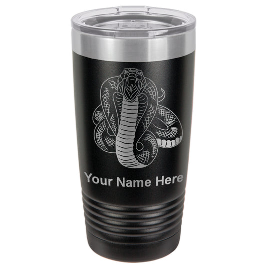 20oz Vacuum Insulated Tumbler Mug, Cobra Snake, Personalized Engraving Included