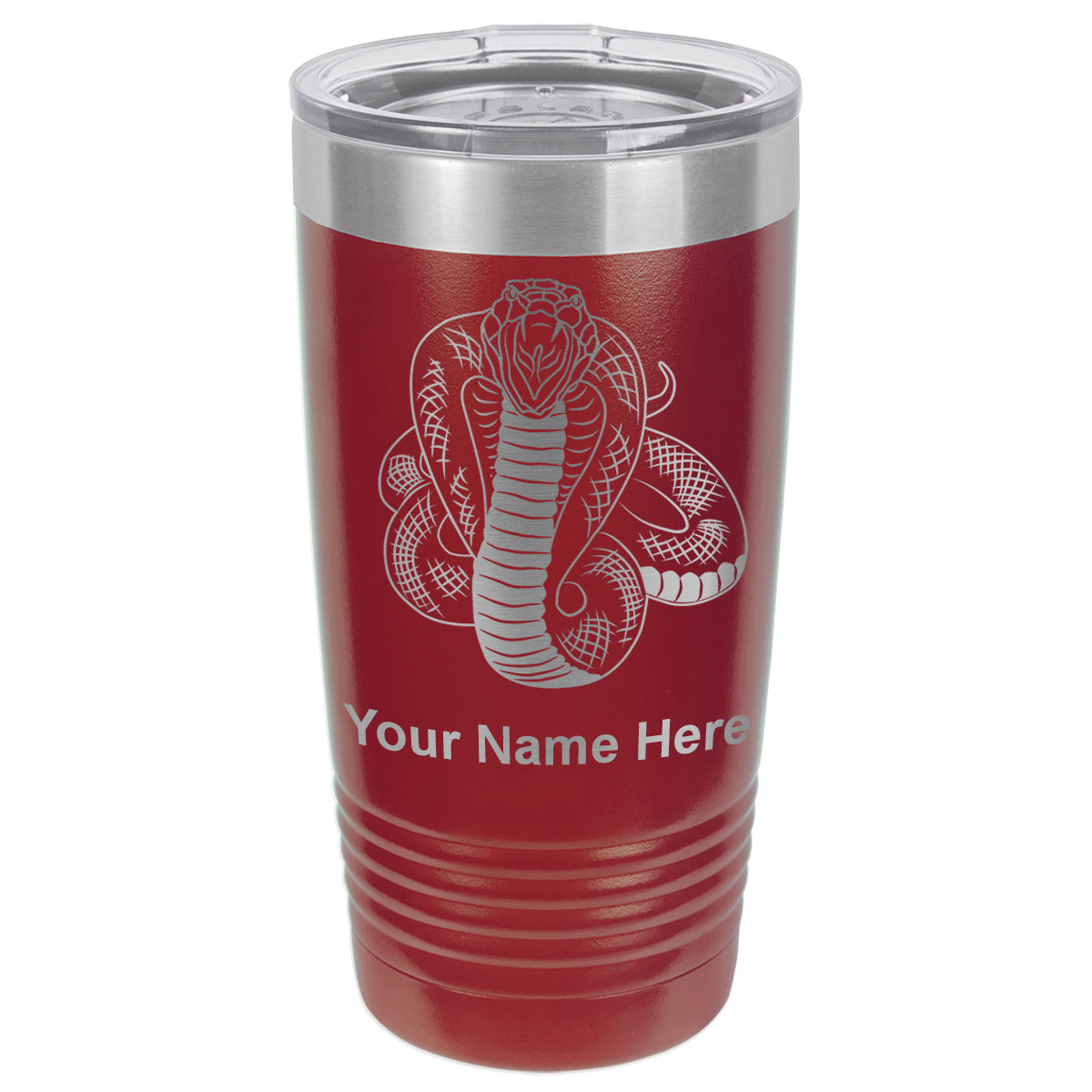 20oz Vacuum Insulated Tumbler Mug, Cobra Snake, Personalized Engraving Included