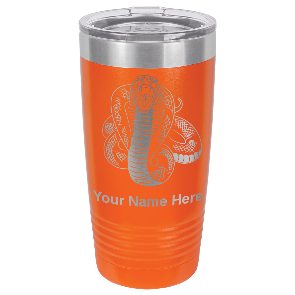 20oz Vacuum Insulated Tumbler Mug, Cobra Snake, Personalized Engraving Included