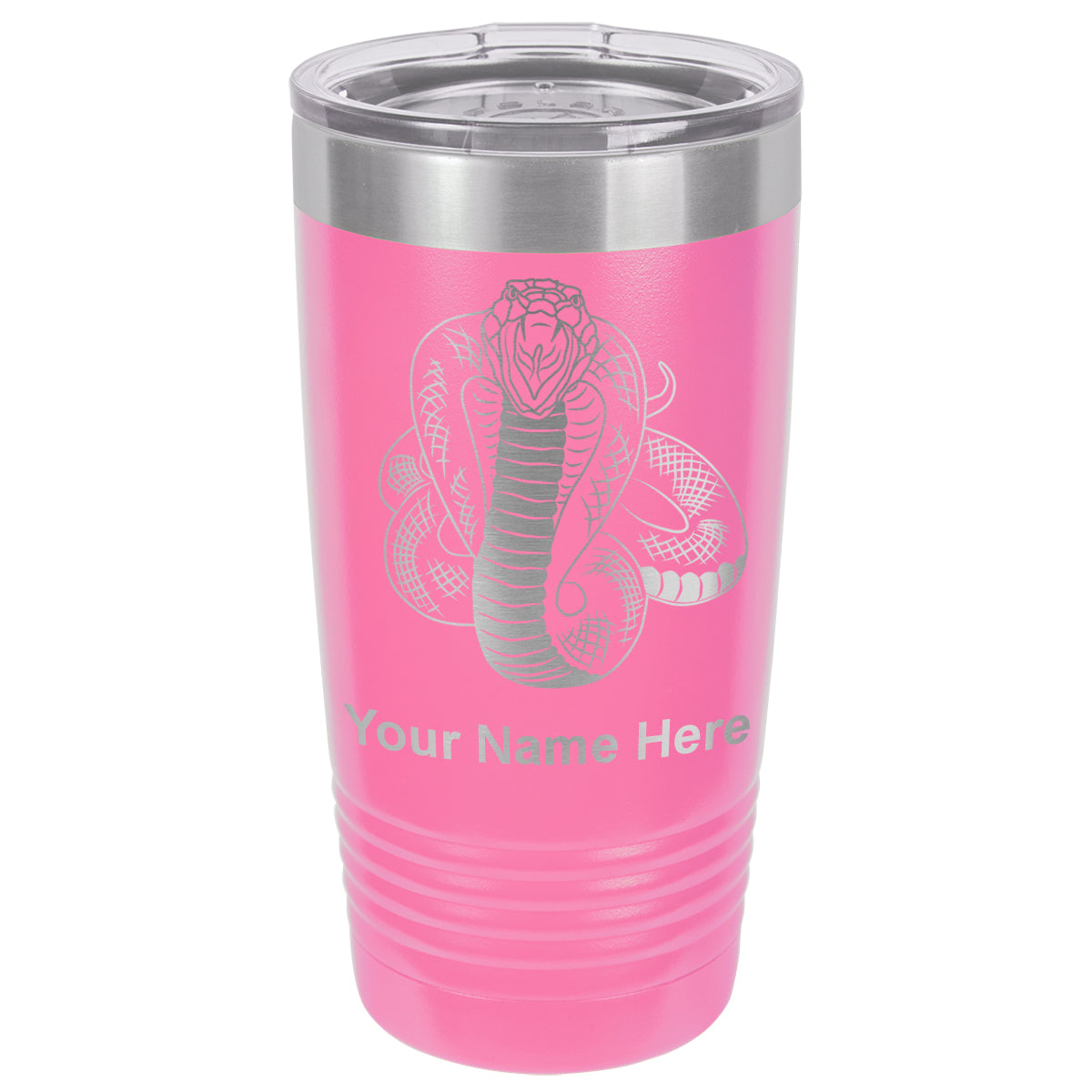 20oz Vacuum Insulated Tumbler Mug, Cobra Snake, Personalized Engraving Included