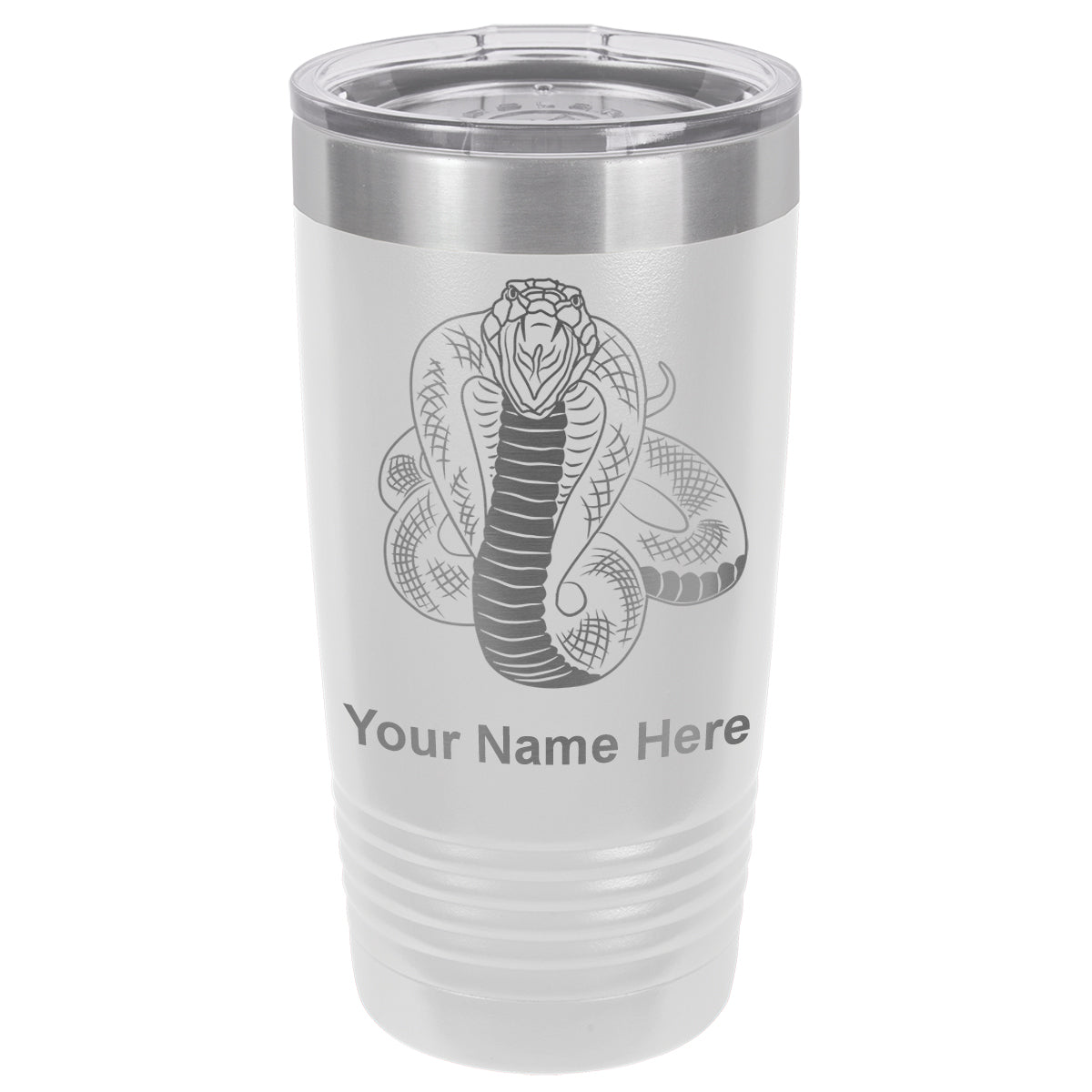 20oz Vacuum Insulated Tumbler Mug, Cobra Snake, Personalized Engraving Included