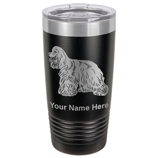 20oz Vacuum Insulated Tumbler Mug, Cocker Spaniel Dog, Personalized Engraving Included
