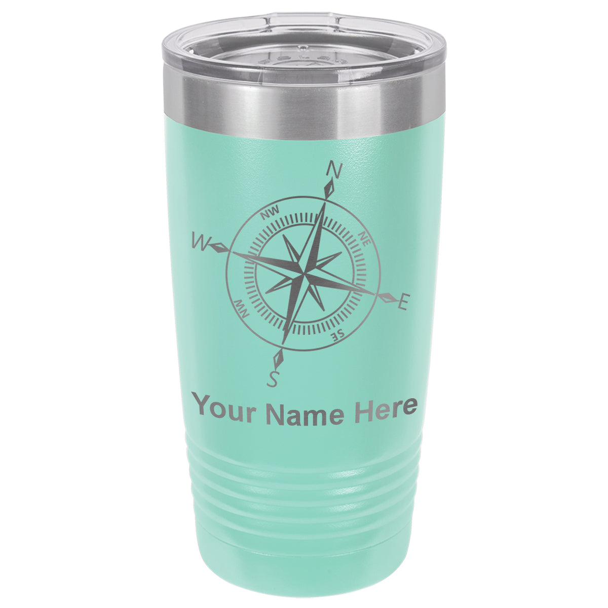 20oz Vacuum Insulated Tumbler Mug, Compass Rose, Personalized Engraving Included