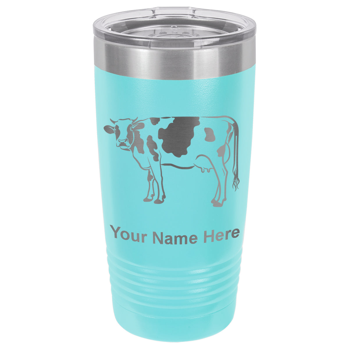 20oz Vacuum Insulated Tumbler Mug, Cow, Personalized Engraving Included