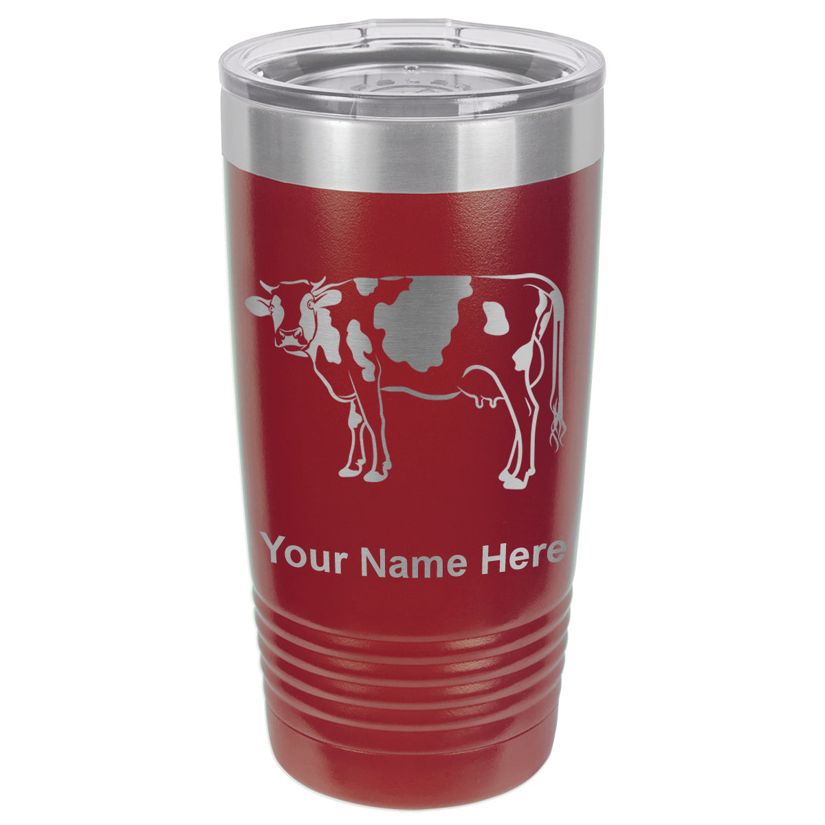 20oz Vacuum Insulated Tumbler Mug, Cow, Personalized Engraving Included