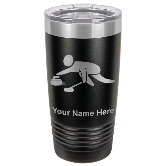20oz Vacuum Insulated Tumbler Mug, Curling Figure, Personalized Engraving Included