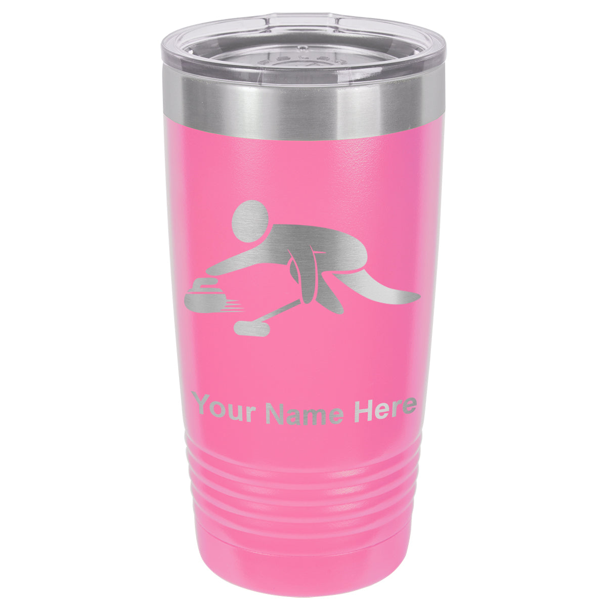 20oz Vacuum Insulated Tumbler Mug, Curling Figure, Personalized Engraving Included