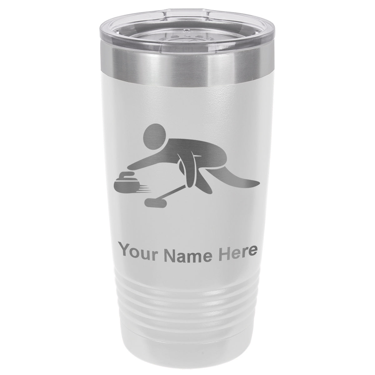 20oz Vacuum Insulated Tumbler Mug, Curling Figure, Personalized Engraving Included