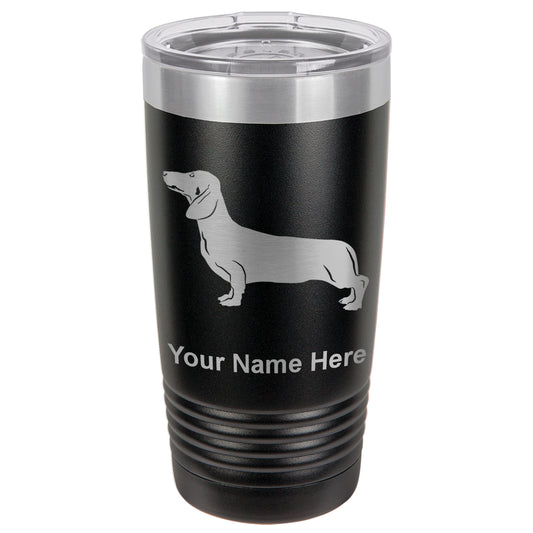 20oz Vacuum Insulated Tumbler Mug, Dachshund Dog, Personalized Engraving Included