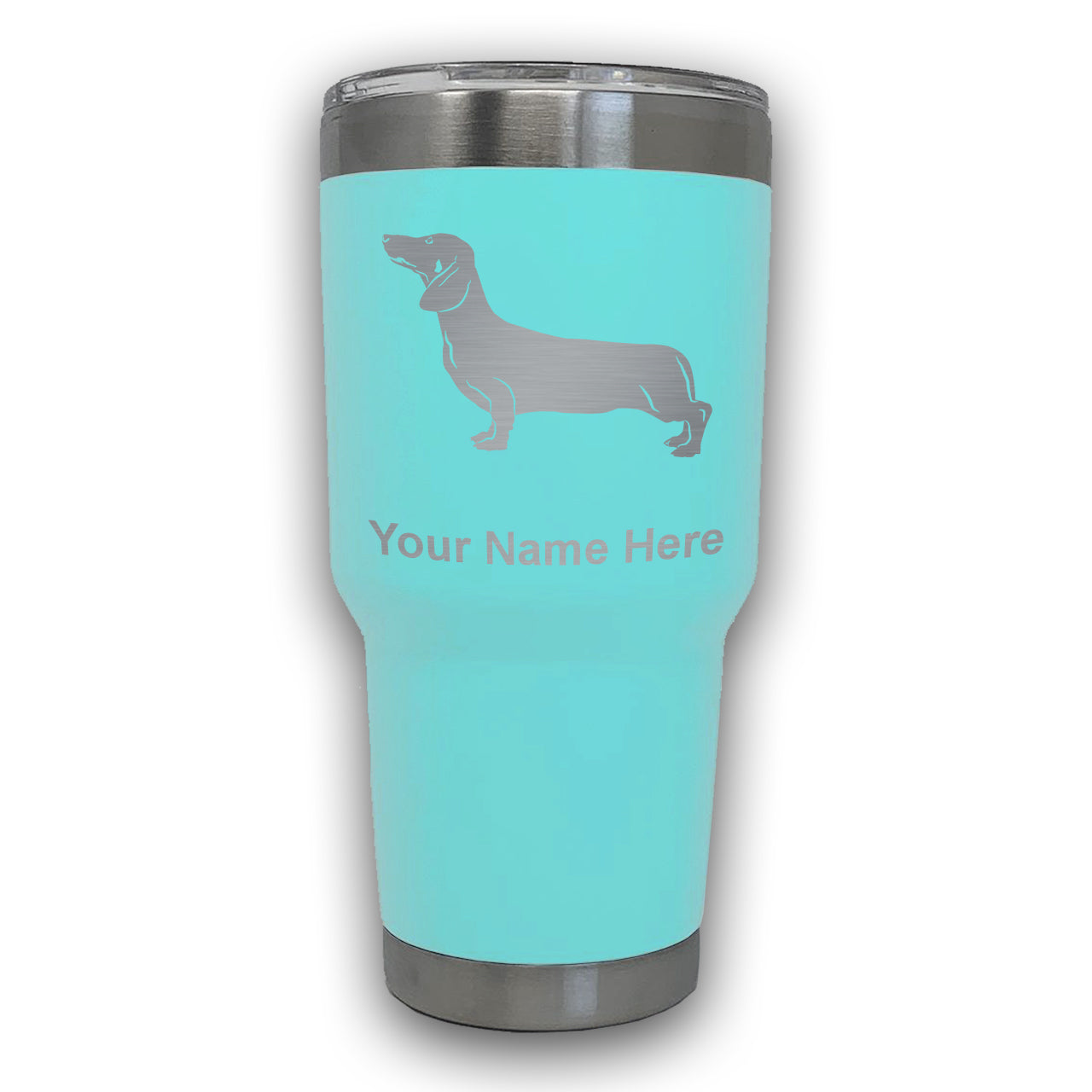 LaserGram 30oz Tumbler Mug, Dachshund Dog, Personalized Engraving Included