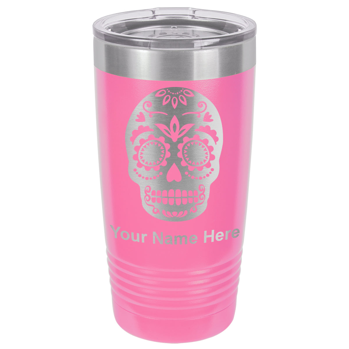 20oz Vacuum Insulated Tumbler Mug, Day of the Dead, Personalized Engraving Included