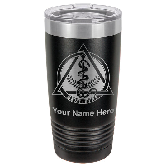20oz Vacuum Insulated Tumbler Mug, Dentist Symbol, Personalized Engraving Included