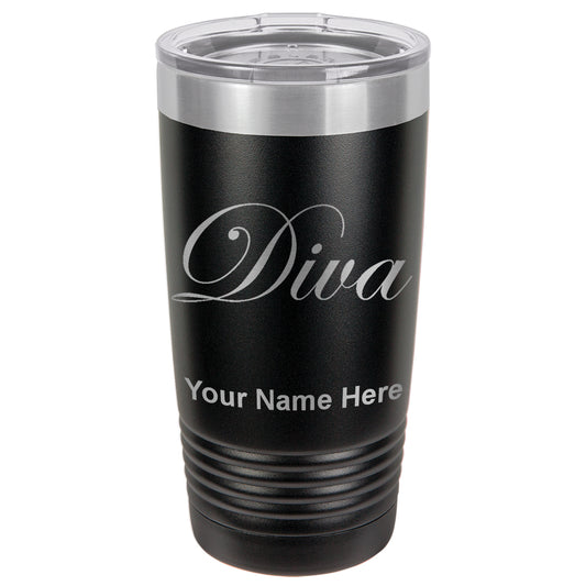 20oz Vacuum Insulated Tumbler Mug, Diva, Personalized Engraving Included