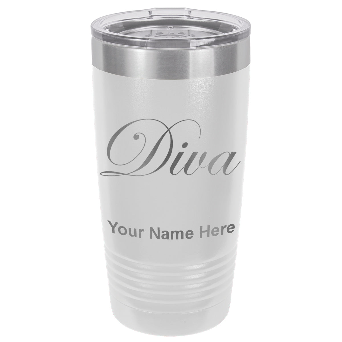 20oz Vacuum Insulated Tumbler Mug, Diva, Personalized Engraving Included