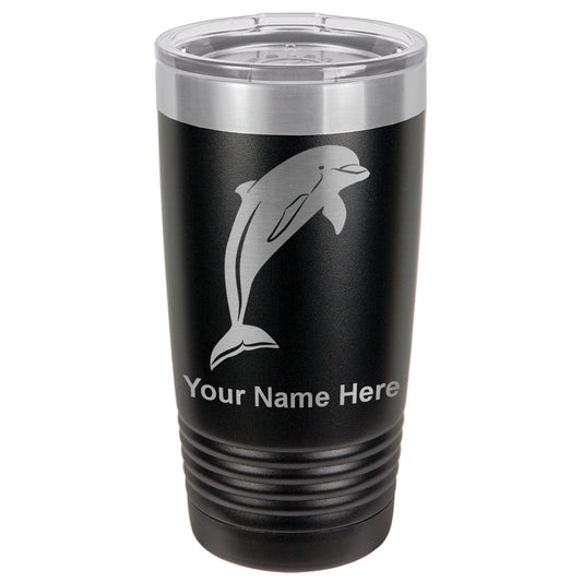 20oz Vacuum Insulated Tumbler Mug, Dolphin, Personalized Engraving Included