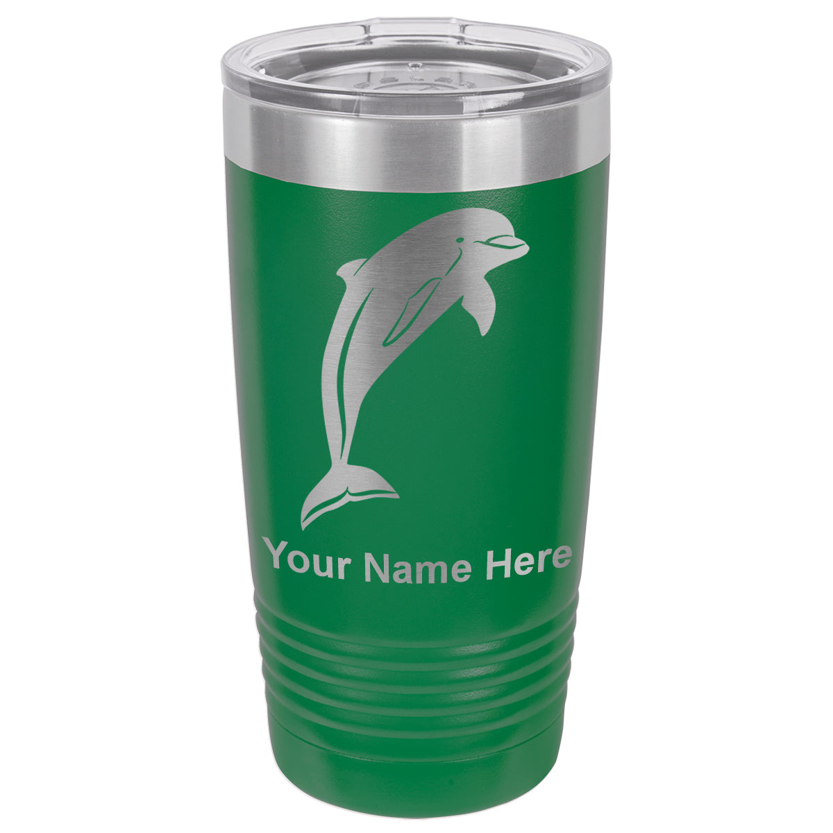 20oz Vacuum Insulated Tumbler Mug, Dolphin, Personalized Engraving Included