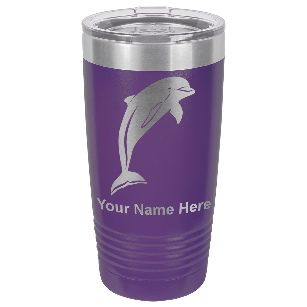 20oz Vacuum Insulated Tumbler Mug, Dolphin, Personalized Engraving Included