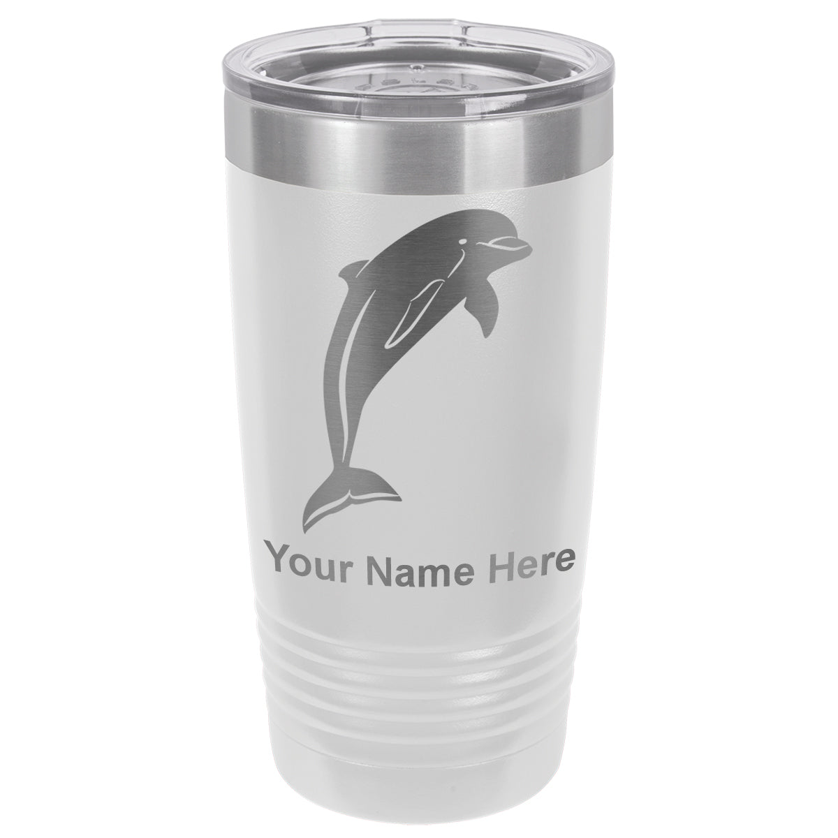 20oz Vacuum Insulated Tumbler Mug, Dolphin, Personalized Engraving Included