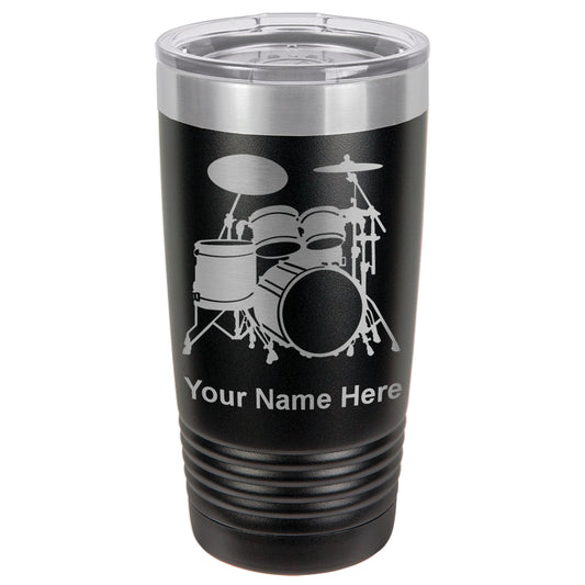20oz Vacuum Insulated Tumbler Mug, Drum Set, Personalized Engraving Included