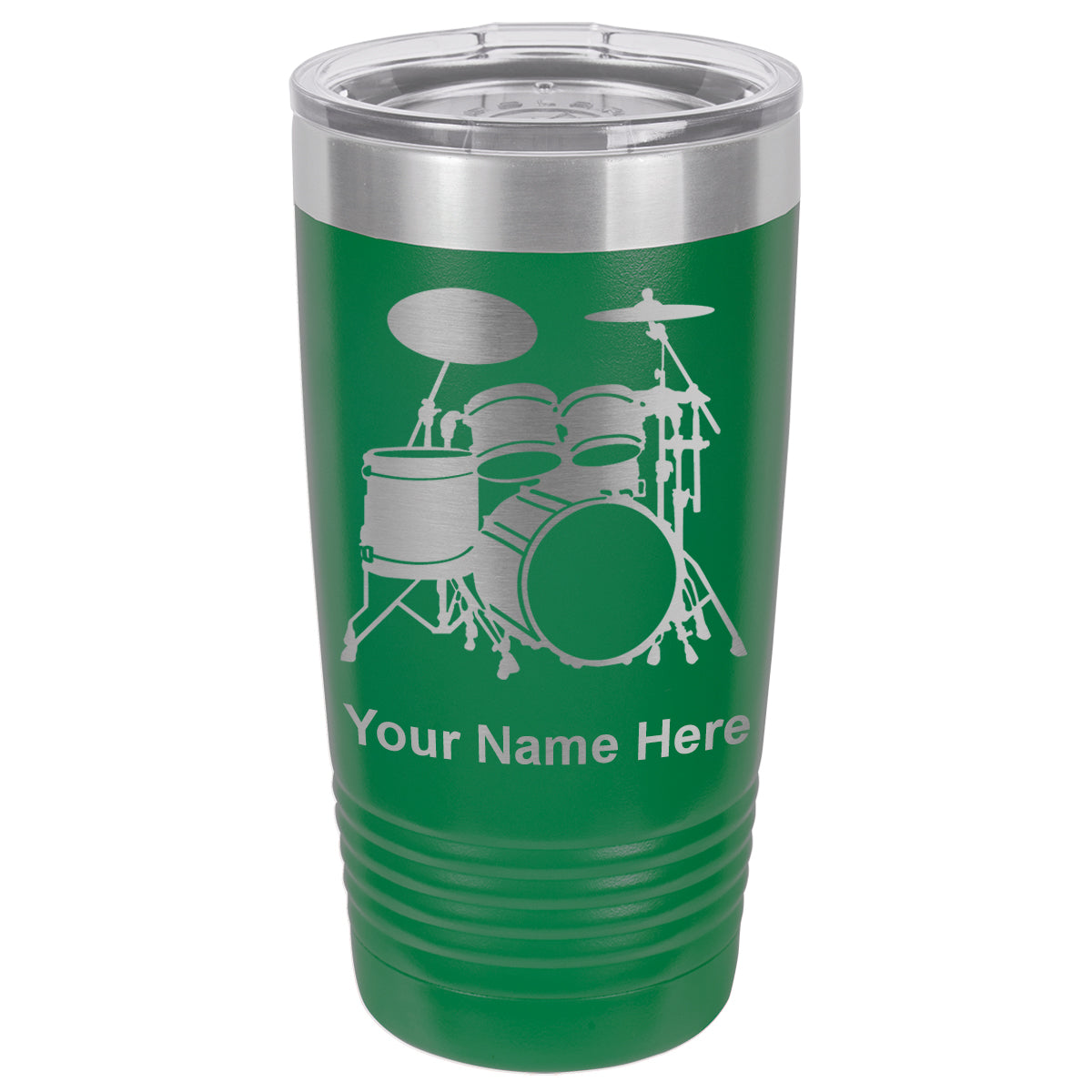20oz Vacuum Insulated Tumbler Mug, Drum Set, Personalized Engraving Included