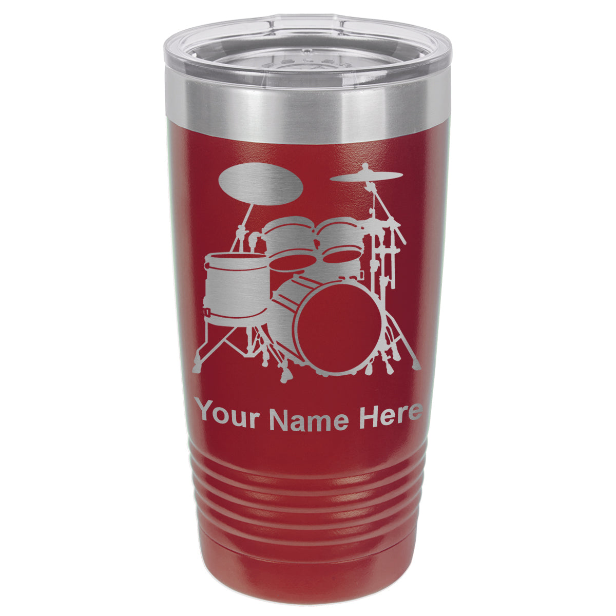 20oz Vacuum Insulated Tumbler Mug, Drum Set, Personalized Engraving Included