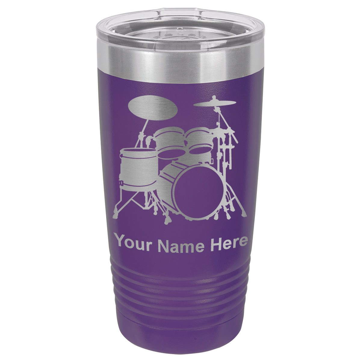 20oz Vacuum Insulated Tumbler Mug, Drum Set, Personalized Engraving Included