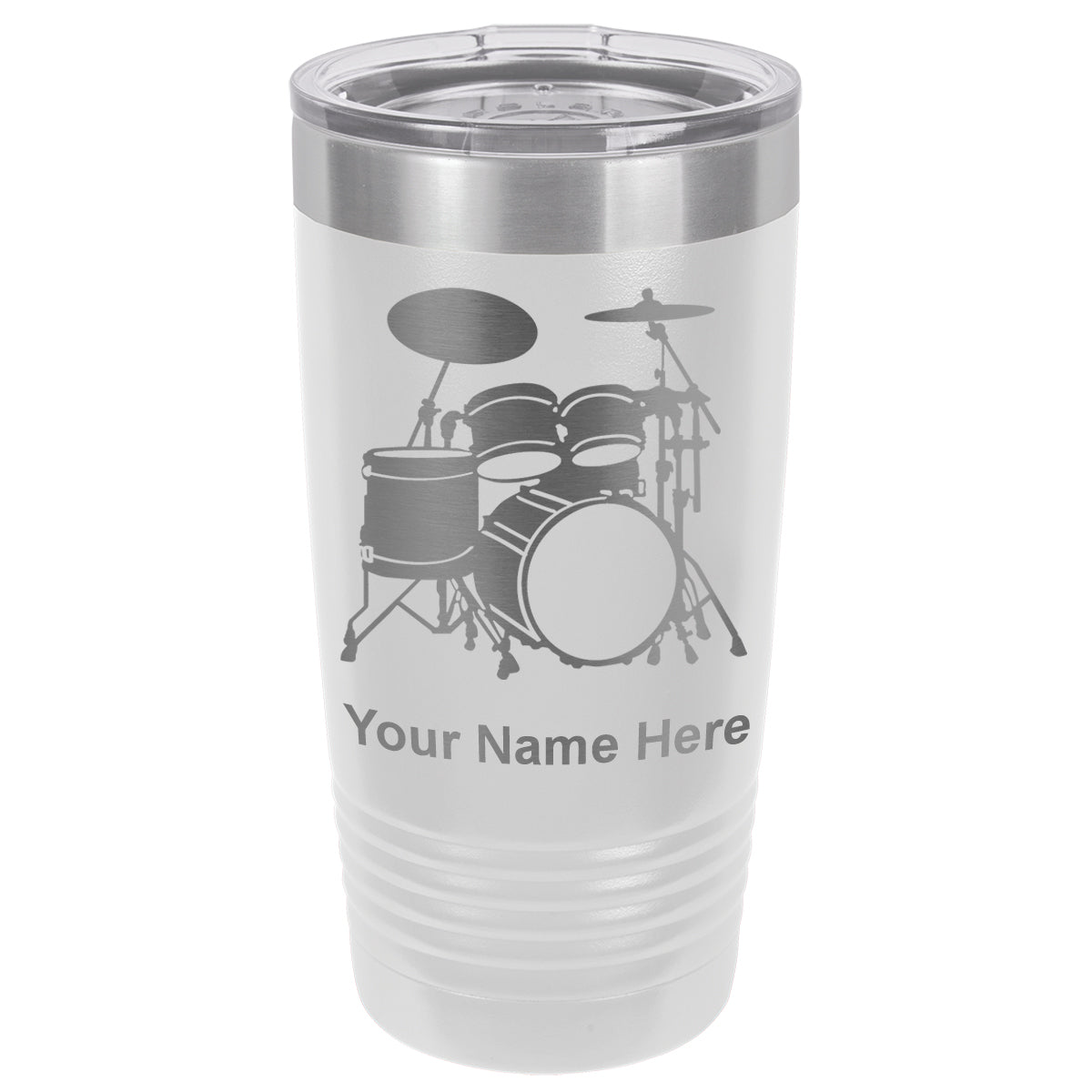 20oz Vacuum Insulated Tumbler Mug, Drum Set, Personalized Engraving Included