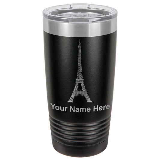 20oz Vacuum Insulated Tumbler Mug, Eiffel Tower, Personalized Engraving Included
