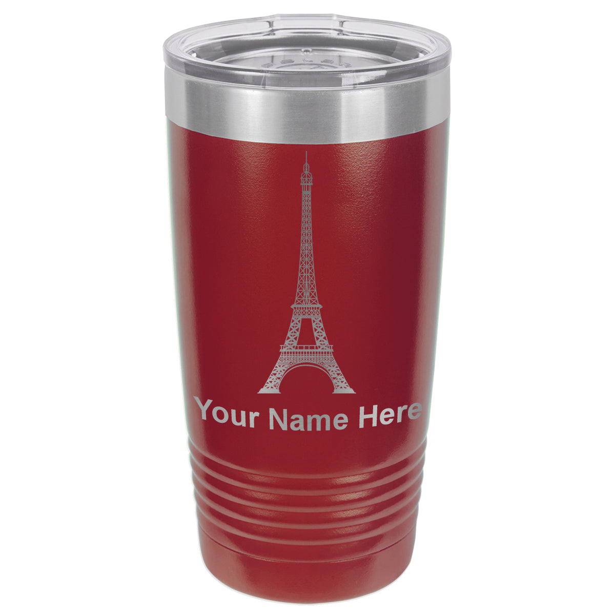 20oz Vacuum Insulated Tumbler Mug, Eiffel Tower, Personalized Engraving Included