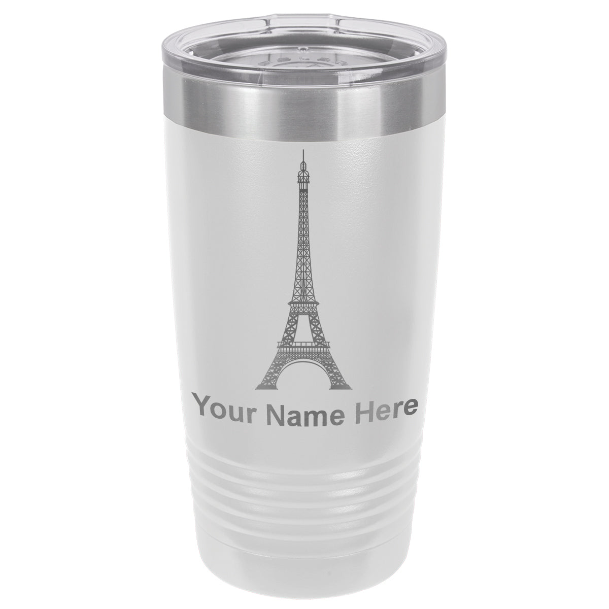20oz Vacuum Insulated Tumbler Mug, Eiffel Tower, Personalized Engraving Included