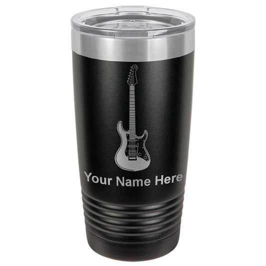 20oz Vacuum Insulated Tumbler Mug, Electric Guitar, Personalized Engraving Included