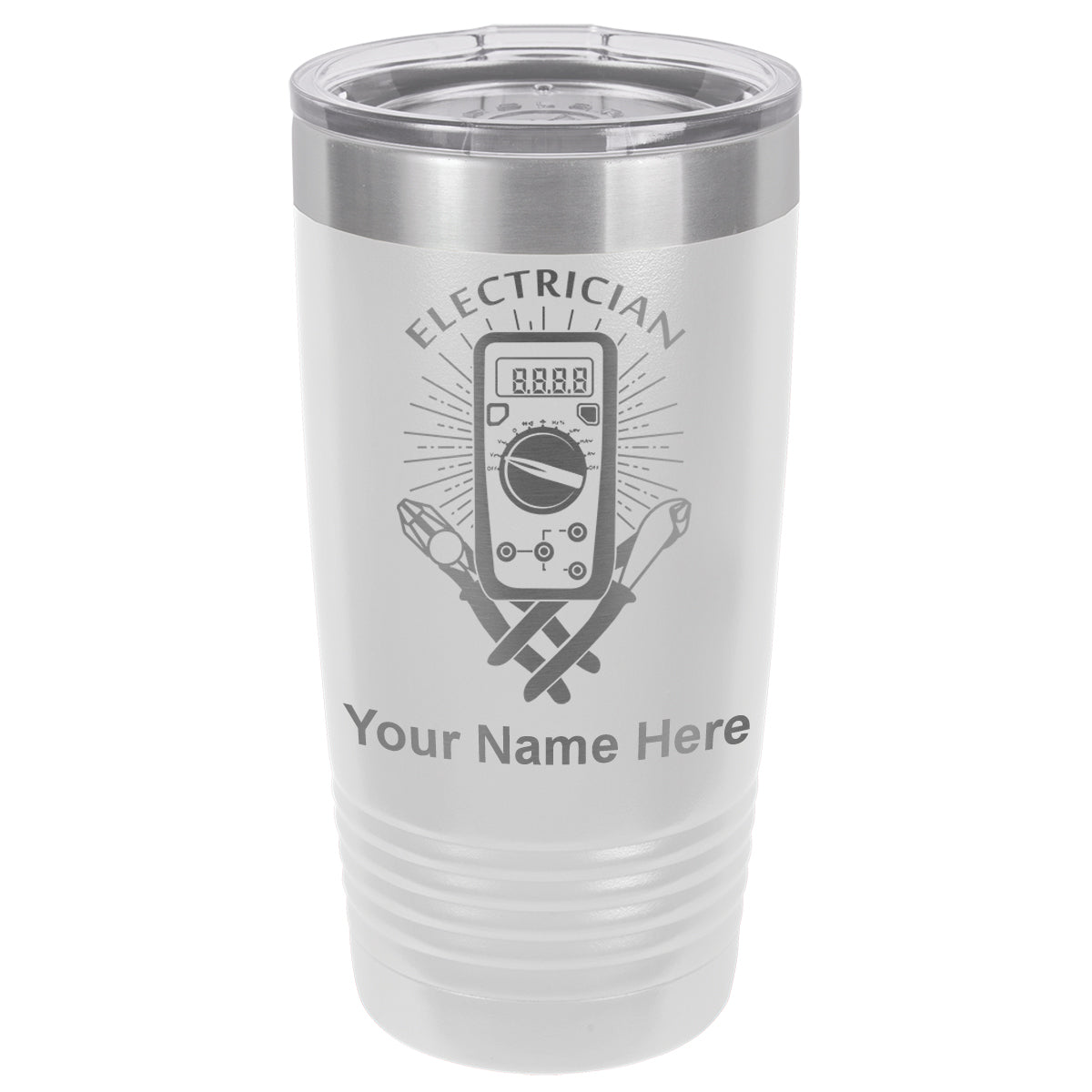 20oz Vacuum Insulated Tumbler Mug, Electrician, Personalized Engraving Included