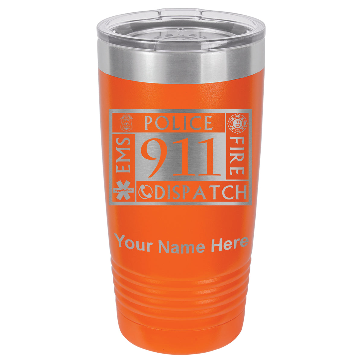 20oz Vacuum Insulated Tumbler Mug, Emergency Dispatcher 911, Personalized Engraving Included