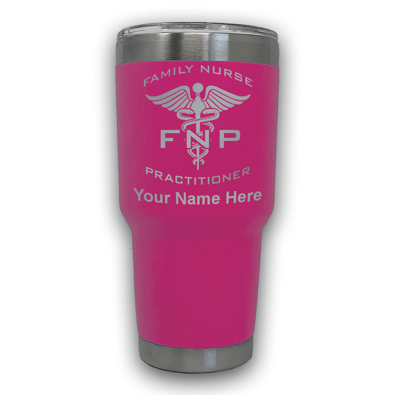LaserGram 30oz Tumbler Mug, FNP Family Nurse Practitioner, Personalized Engraving Included