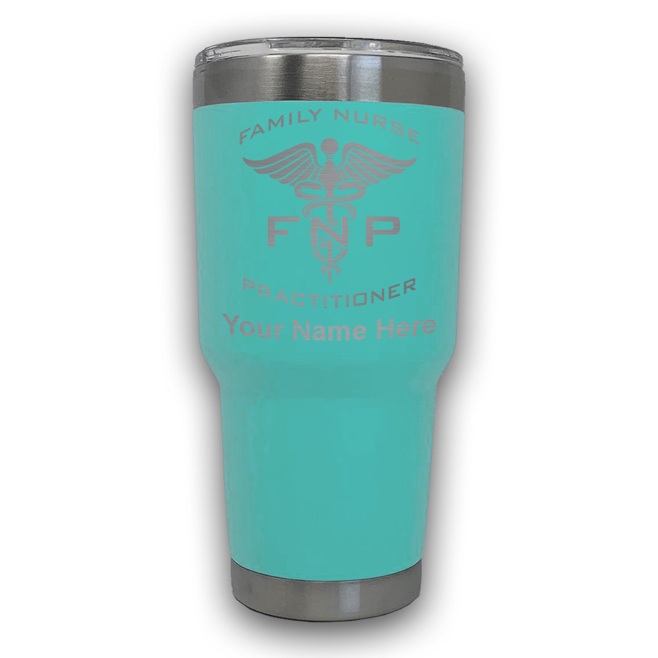 LaserGram 30oz Tumbler Mug, FNP Family Nurse Practitioner, Personalized Engraving Included