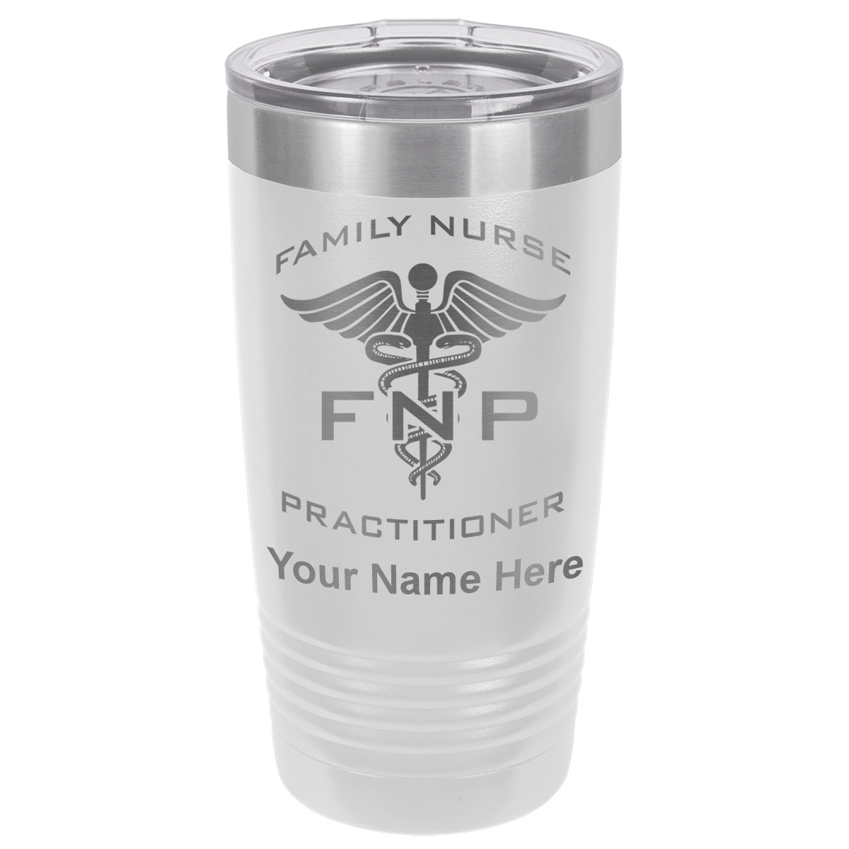 20oz Vacuum Insulated Tumbler Mug, FNP Family Nurse Practitioner, Personalized Engraving Included