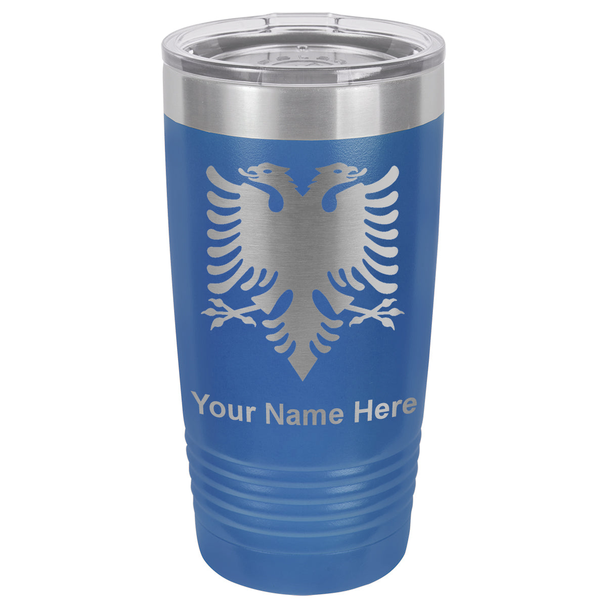 20oz Vacuum Insulated Tumbler Mug, Flag of Albania, Personalized Engraving Included