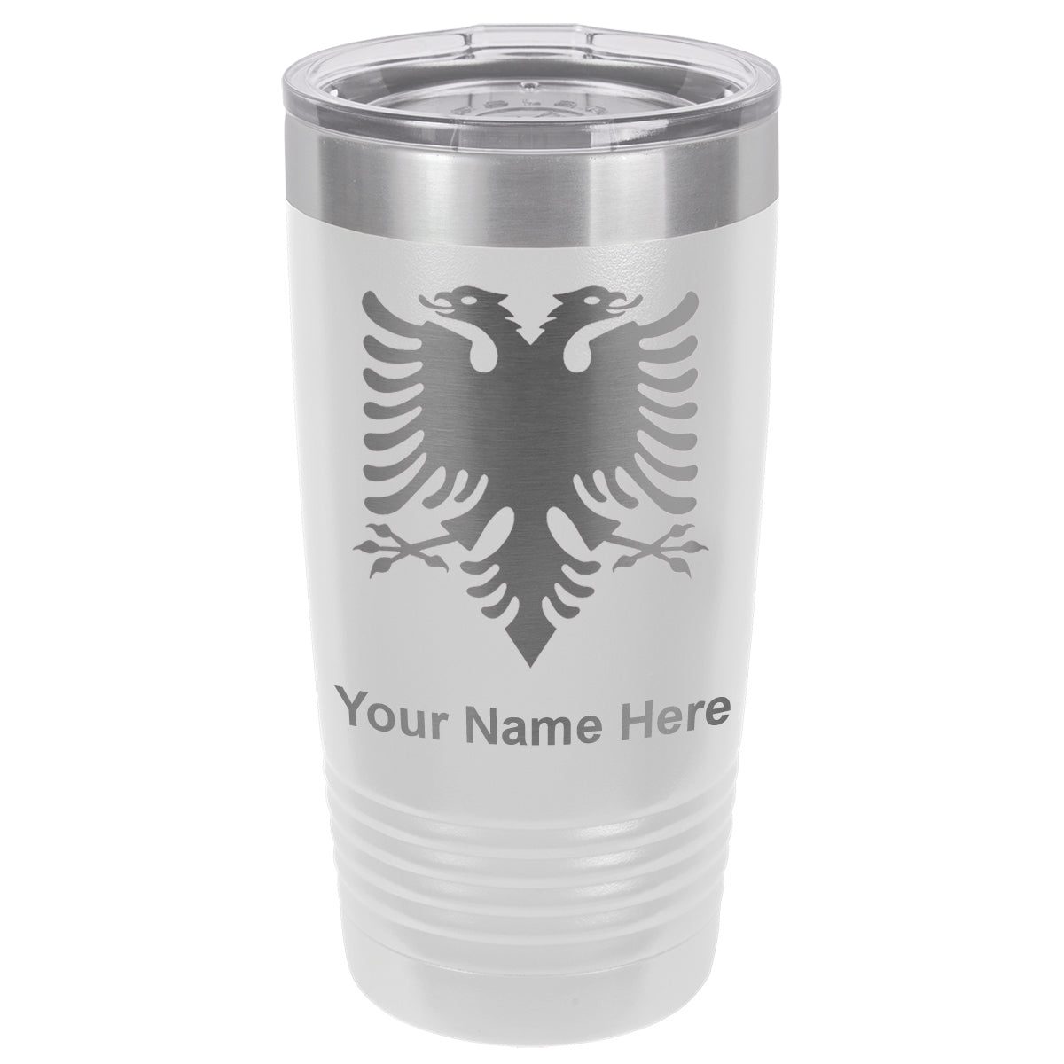 20oz Vacuum Insulated Tumbler Mug, Flag of Albania, Personalized Engraving Included
